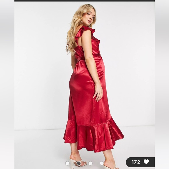 Red maternity dress - Picture 2 of 5